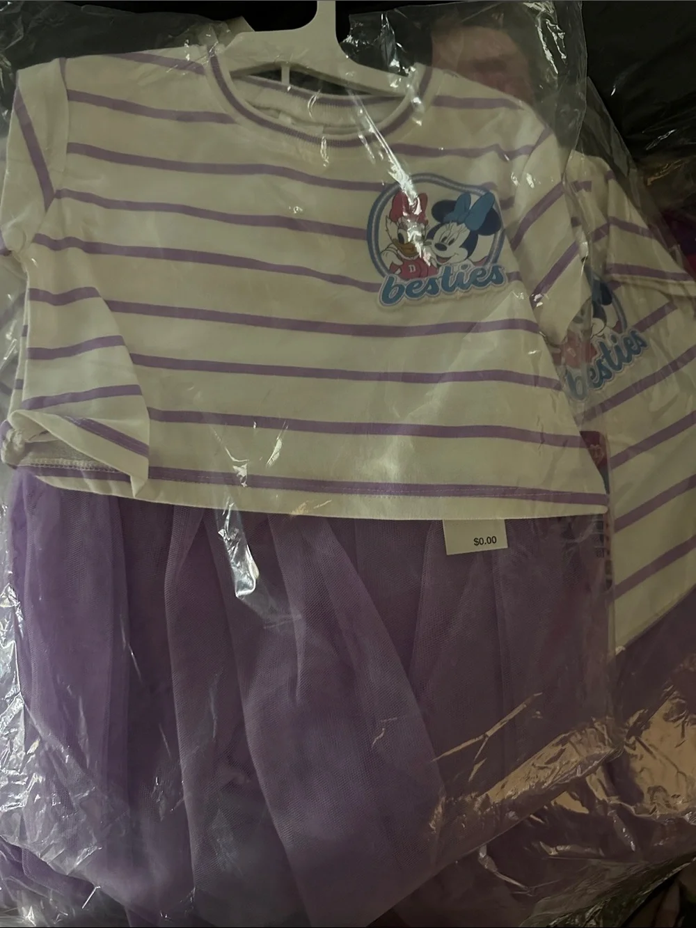 Disney Purple and White Striped Minnie Besties Tulle One-Piece